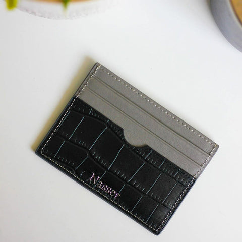 Black and Grey Croco Cardholder