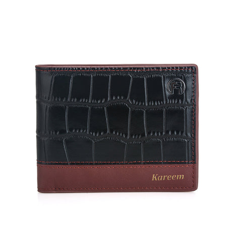 Black Croco & Maroon Wallet