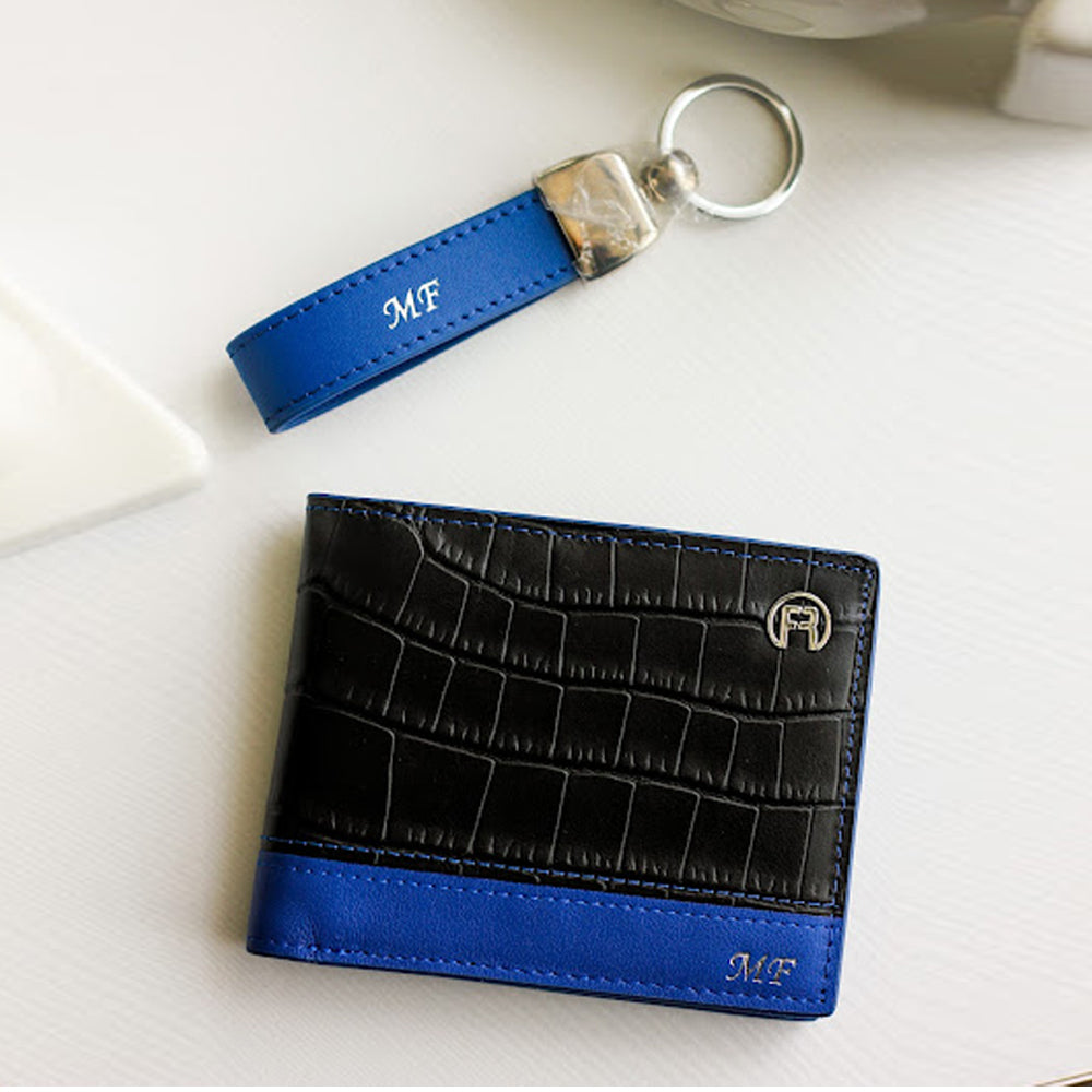 Black croco and Blue - Set of Two