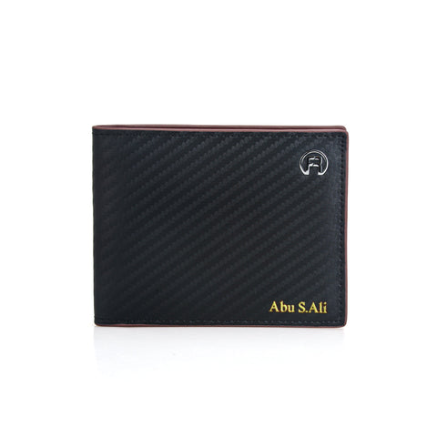 Black & Maroon Carbon Wallet