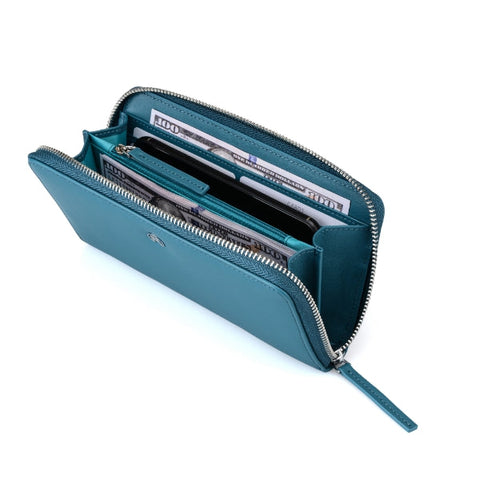 Sea Blue Zip Wallet