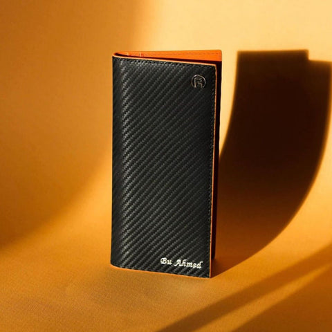 Carbon Orange Long Wallet